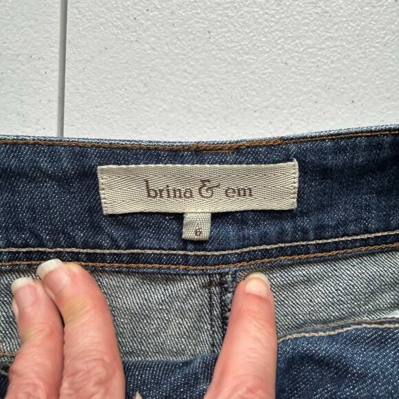 Brina & Em Cropped Capri Blue Denim Jeans Women's Sz 6 - Picture 7 of 12